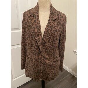 Anthropologie Level 99 Blazer Women’s M Leopard fitted stretch western Boho